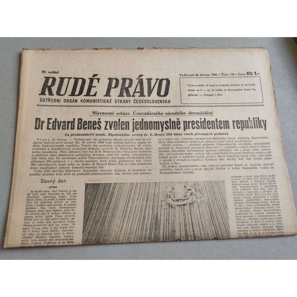Rudé právo (20.6.1946) - staré noviny