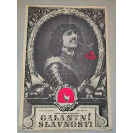 Galantní slavnosti (filmový plakát, film Francie/Rumunsko 1965, režie: René Clair, Pierre Gaspard-Huit; Hrají: Jean-Pierre Cassel, Philippe Avron, Marie Dubois)