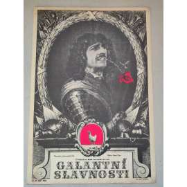 Galantní slavnosti (filmový plakát, film Francie/Rumunsko 1965, režie: René Clair, Pierre Gaspard-Huit; Hrají: Jean-Pierre Cassel, Philippe Avron, Marie Dubois)