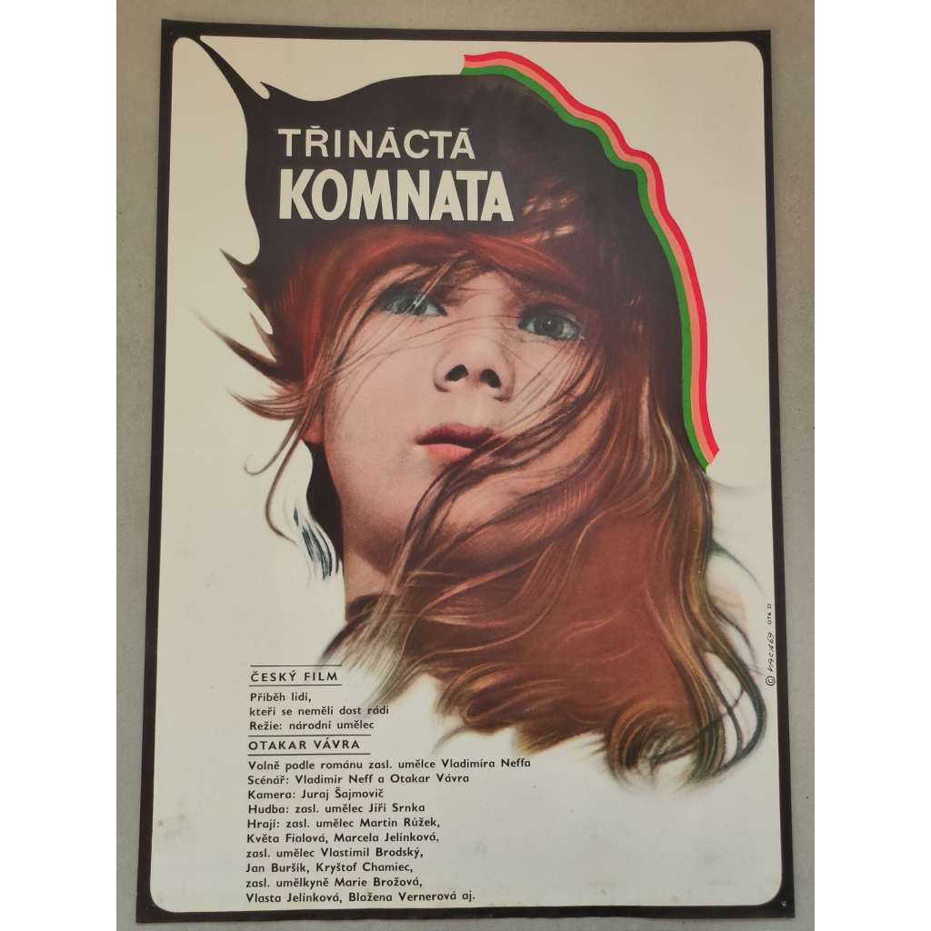 Třináctá komnata (filmový plakát, film ČSSR 1968, režie: Otakar Vávra; Hrají: Martin Růžek, Květa Fialová, Marcela Jelínková, Vlastimil Brodský)