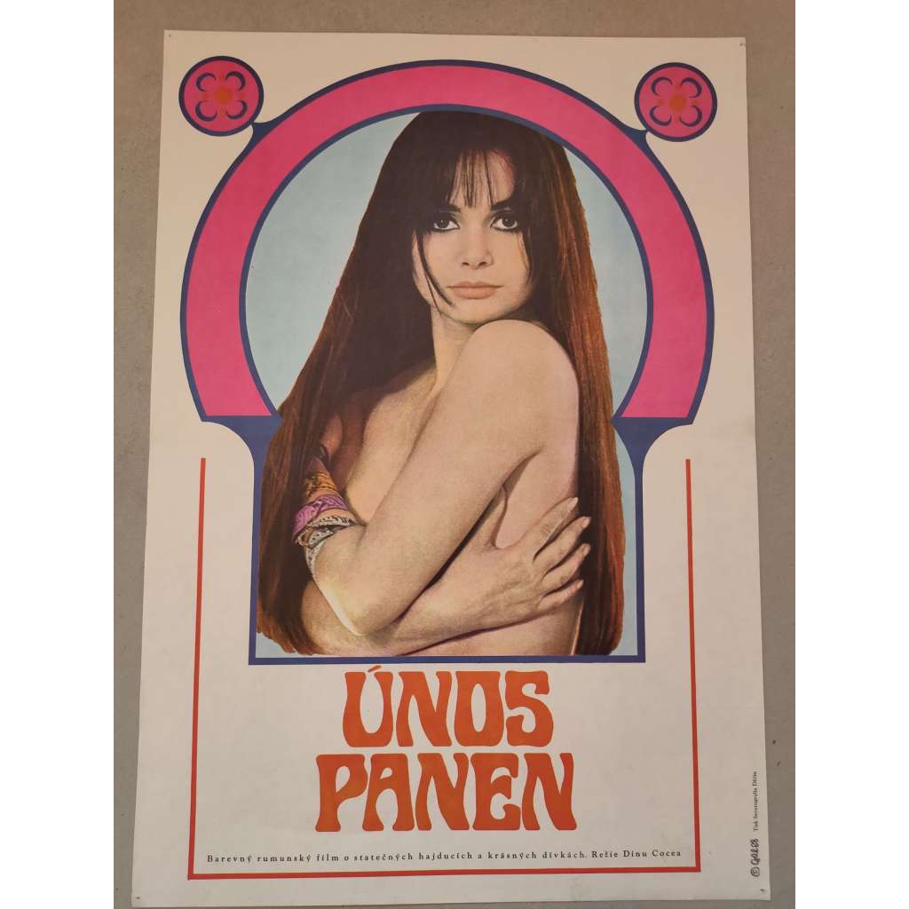 Únos panen (filmový plakát, film Rumunsko 1968, režie: Dinu Cocea; Hrají: Ion Besoiu, Toma Caragiu, Marga Barbu)