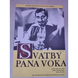 Svatby pana Voka (filmový plakát, film ČSSR 1970, režie: Karel Steklý; Hrají: Miloš Kopecký, Pavel Landovský, Vladimír Brabec)