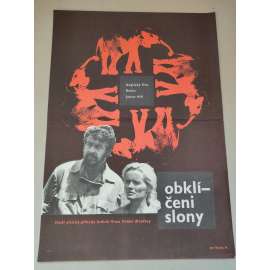 Obklíčeni slony (filmový plakát, film VB 1970, režie: James Hill; Hrají: Bill Travers, Virginia McKenna)