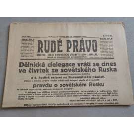 Rudé právo (12.11.1925) - ročník VI. - staré noviny - Ústřední orgán komunistické strany [komunisté, komunismus]