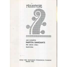 Partita danzante per archi(1982). Partitura