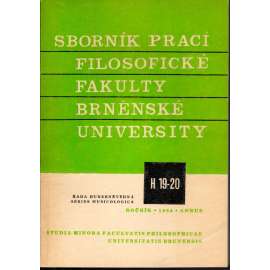 Sborník prací...roč. XXXII-XXXIII/1984, filosofická fakulta Brněnské university, řada hudebněvědná H19-20