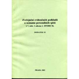 Zveřejnění evidenčních podkladů a seznamu personálních spisů, dodatek 1/1