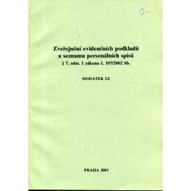Zveřejnění evidenčních podkladů a seznamu personálních spisů, dodatek 1/2