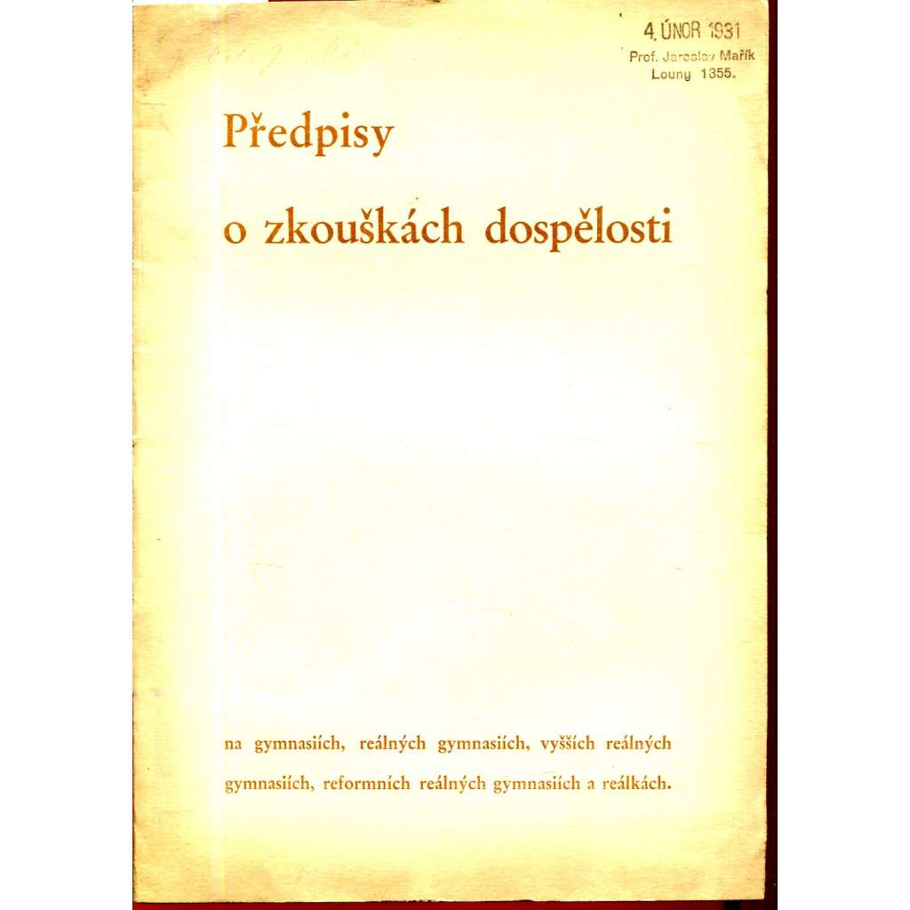 Předpisy o zkouškách dospělosti