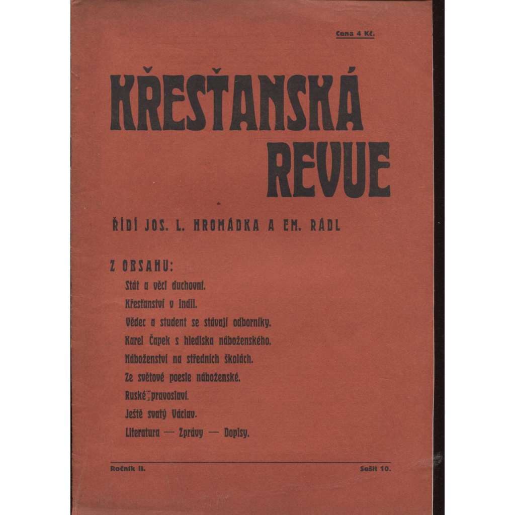 Křesťanská revue, ročník II., sešit 10/1929