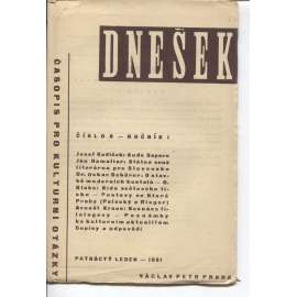 Dnešek, ročník I., číslo 8/1931. Časopis pro kulturní otázky