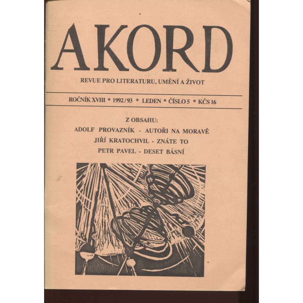 Akord, ročník XVIII/1992-1993, číslo 5. Revue pro literaturu, umění a život