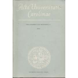 Studia ethnographica I. Acta Universitatis Carolinae. Philosophica et Historica 1/1972