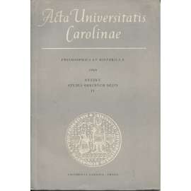 Otázky studia obecných dějin IV. Acta Universitatis Carolinae. Philosophica et Historica 3/1966