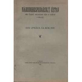 Národohospodářský ústav. XXV. Zpráva za rok 1937