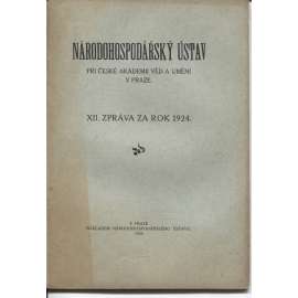 Národohospodářský ústav. XII. Zpráva za rok 1924