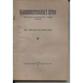 Národohospodářský ústav. XIV. Zpráva za rok 1926