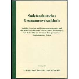 Sudetendeutsches Ortsnamenverzeichnis [Sudety; lexikon, slovník obcí; místní jména; města; obce; vesnice; místopis]