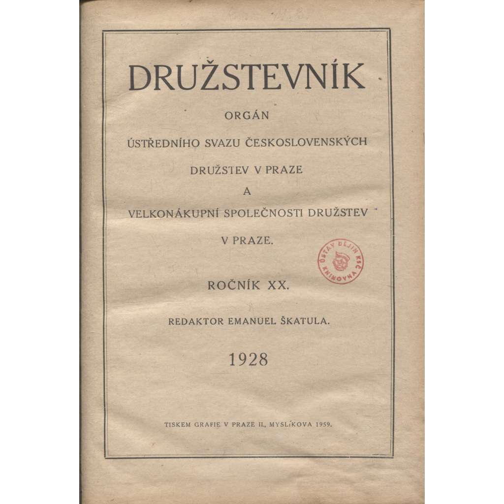 Družstevník, ročník XX./1928 (družstvo, družstva)