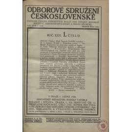 Odborové sdružení československé, ročník XXX./1926 [Ústřední časopis  odborových svazů pro otázky sociálně politické, národohospodářské a právo dělnické]