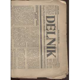 Dělník (24.3.1923) - 1. republika, staré noviny (ročník 27.) Orgán Mezinárodního všeodborového svazu v československé republice (odbory)