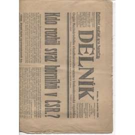 Dělník (12.12.1923) - 1. republika, staré noviny. Orgán Mezinárodního všeodborového svazu v československé republice (odbory)