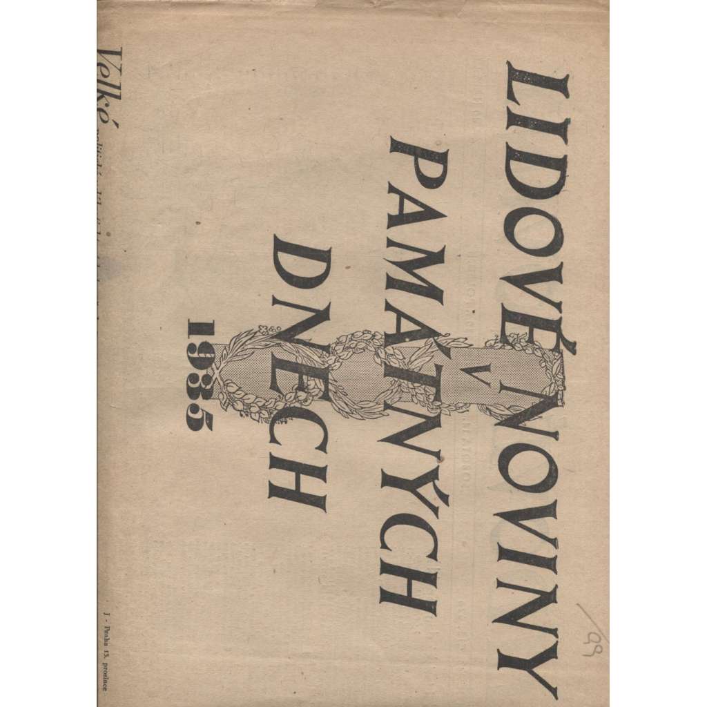 Lidové noviny v památných dnech 1935 (13.12.1935) - staré noviny, 1. republika