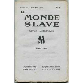 Le Monde slave, roč. 2, 1925, č. 3 [slavistika; časopis; Slované]