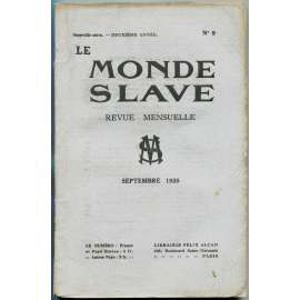 Le Monde slave, roč. 2, 1925, č. 9 [slavistika; časopis; Slované]