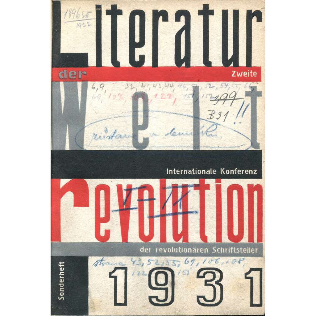 Literatur der Weltrevolution, 1931, zvláštní číslo [literatura; komunismus; marxismus; časopis; politika; Clementis]