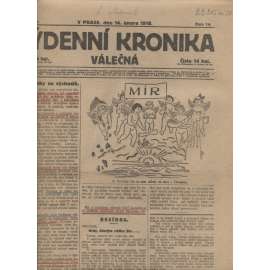 Týdenní kronika válečná (14.2.1918) - staré noviny, I. světová válka