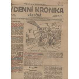 Týdenní kronika válečná (28.2.1918) - staré noviny, I. světová válka (není kompletní)