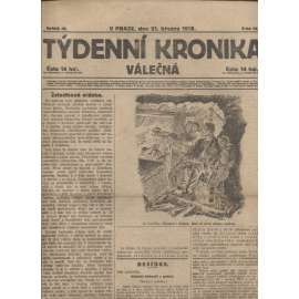 Týdenní kronika válečná (21.3.1918) - staré noviny, I. světová válka