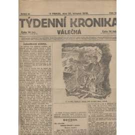 Týdenní kronika válečná (21.3.1918) - staré noviny, I. světová válka