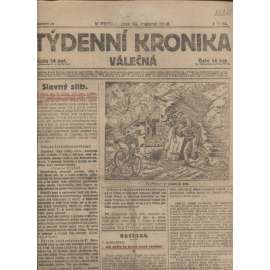 Týdenní kronika válečná (18.4.1918) - staré noviny, I. světová válka