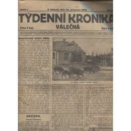 Týdenní kronika válečná (25.12.1914) - staré noviny, I. světová válka (není kompletní)