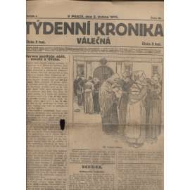 Týdenní kronika válečná (2.4.1915) - staré noviny, I. světová válka (pošk.)