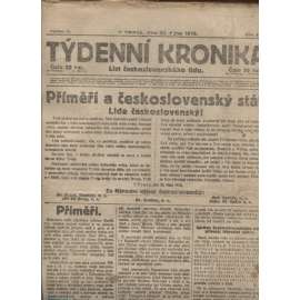 Týdenní kronika (31.10.1918) - staré noviny, I. světová válka