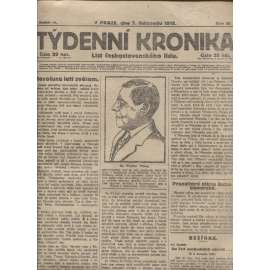 Týdenní kronika (7.11.1918) - staré noviny, I. světová válka