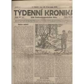 Týdenní kronika (21.11.1918) - staré noviny, 1. republika, I. světová válka