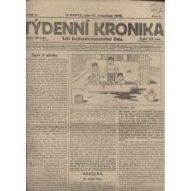 Týdenní kronika (5.12.1918) - staré noviny, 1. republika, I. světová válka