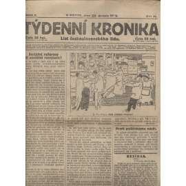 Týdenní kronika (20.2.1919) - staré noviny, 1. republika