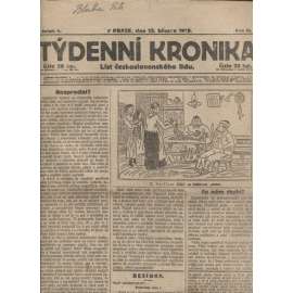 Týdenní kronika (13.3.1919) - staré noviny, 1. republika