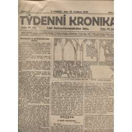 Týdenní kronika (15.5.1919) - staré noviny, 1. republika