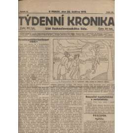 Týdenní kronika (22.5.1919) - staré noviny, 1. republika