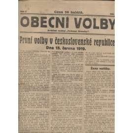 Obecní volby. Zvláštní vydání "Týdenní kronika" (staré noviny, 1. republika)