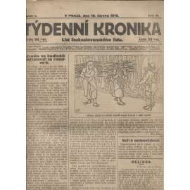 Týdenní kronika (19.6.1919) - staré noviny, 1. republika (není kompletní)