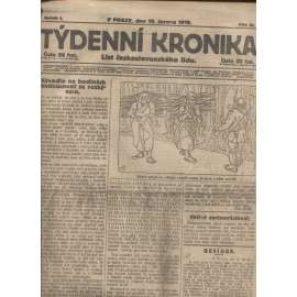 Týdenní kronika (19.6.1919) - staré noviny, 1. republika