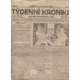 Týdenní kronika (26.6.1919) - staré noviny, 1. republika