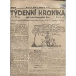 Týdenní kronika (24.7.1919) - staré noviny, 1. republika